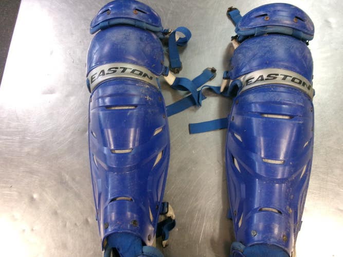 Used Easton ELITE X Catchers Leg Guards Royal Blue Adult 11868-S000071035