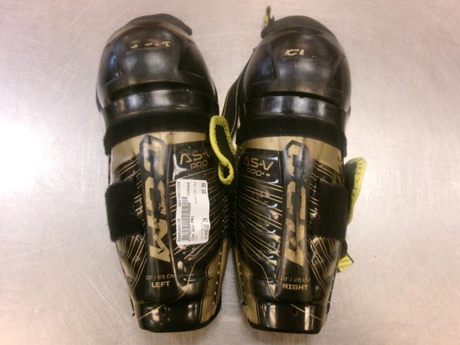 Used CCM ASV PRO Junior Shin Guards Black 10" 11339-S000204135