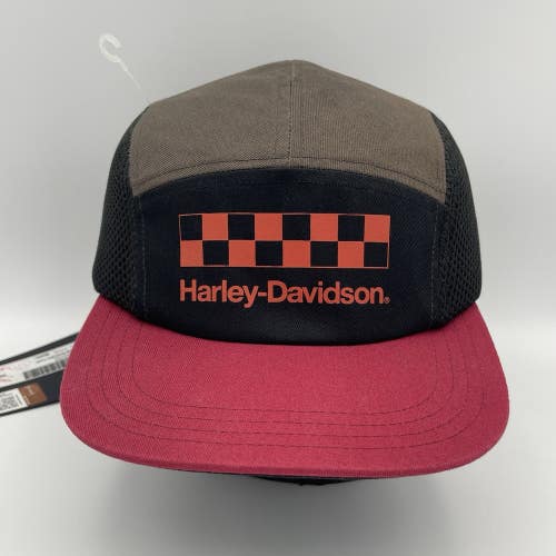 Harley Davidson 5 Panel Buckle Strap Hat Cap One Size Racing Division Mens NWT