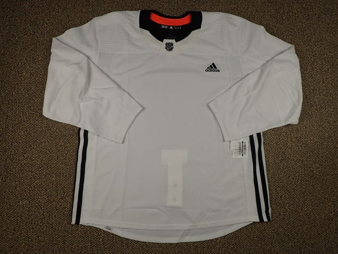 NEW! Adidas MIC Pro Stock Hockey Player Practice Jersey Blank White Black 52