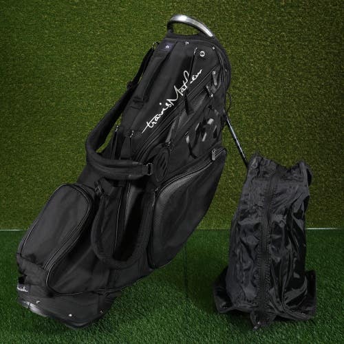 Travis Mathew Stand Golf Bag Black 6-Way Divider W/ Rainhood ~ Minty!!