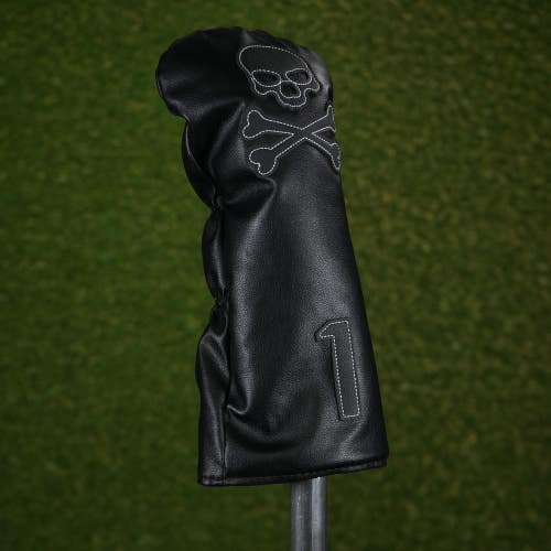 HeadCaddy Skull Driver Headcover Minimalistic Black ~ LOOK!!