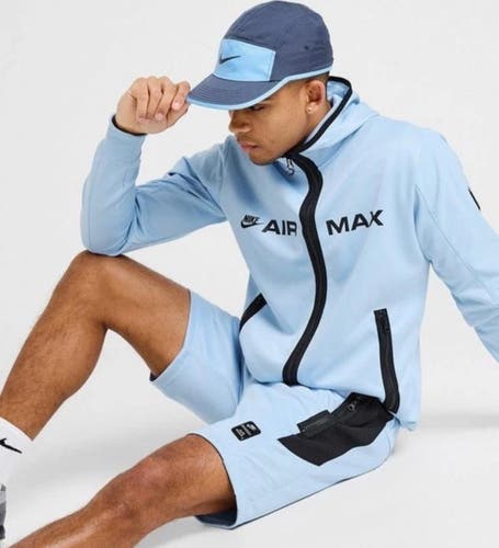 Blue Large Men's Nike Shorts (New) Nike Air Max Men's Shorts HQ4918-422 zip pockets athletic