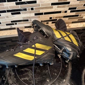Black Men's Size M 8.0 (W 9.0) Adult Adidas Adizero Mid Top Molded Cleats (Used)