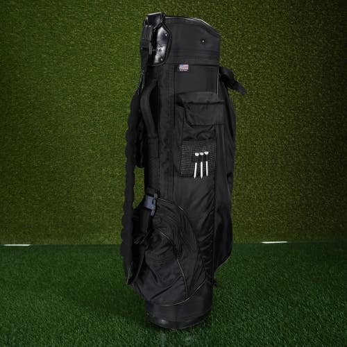 Datrek Cart Golf Bag 4-Way Divider Basic Black Lightweight w/ Tee Holders