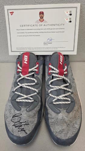 ST1 Phillies BRYCE HARPER Game Used Signed Auto Cleats 2025 Season FANATICS
