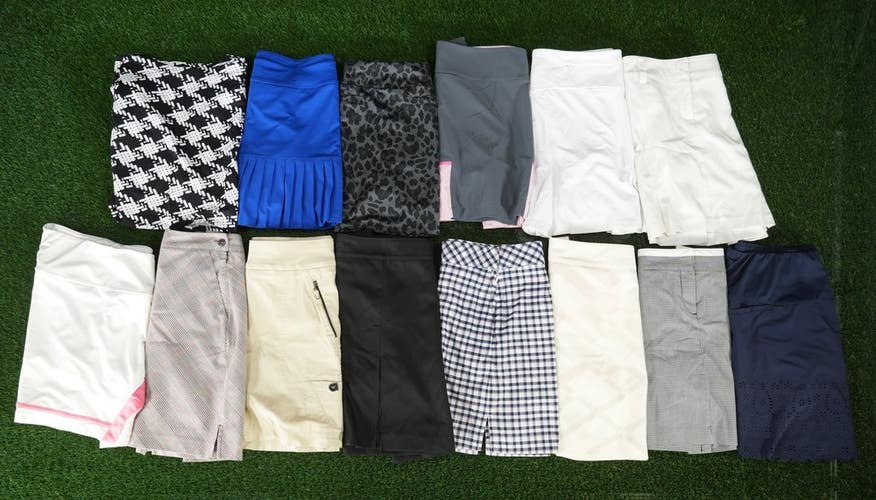 (14) Womens Golf Clothing Lot Small Skort / Skirt IZOD Under Armour Golfini++