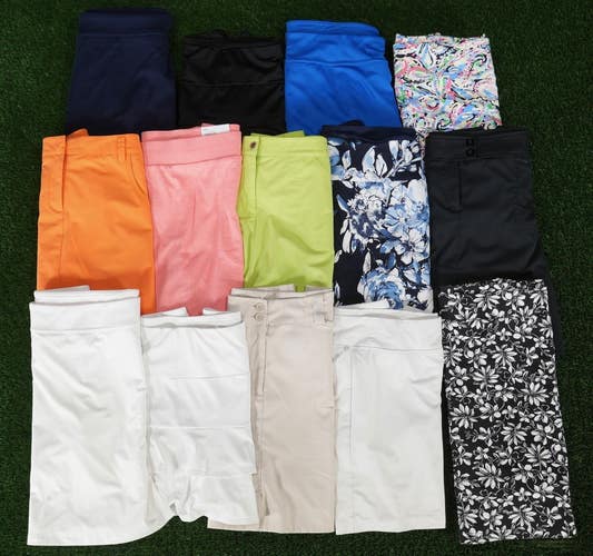 (14) Womens Golf Clothing Lot Large Skorts / Skirts Nike Puma Tail Cutter More+