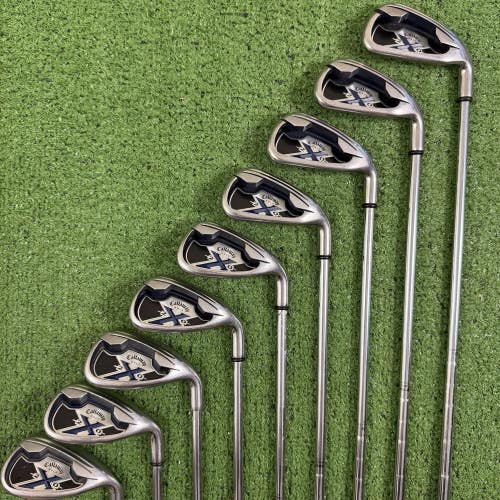 Callaway X20 X-20 Iron Set 4-PW AW SW Uniflex Steel -1/2 Short Right Handed