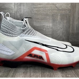 Nike Alpha Menace Elite 3 Football Cleats White Grey red Men’s Size 11.5