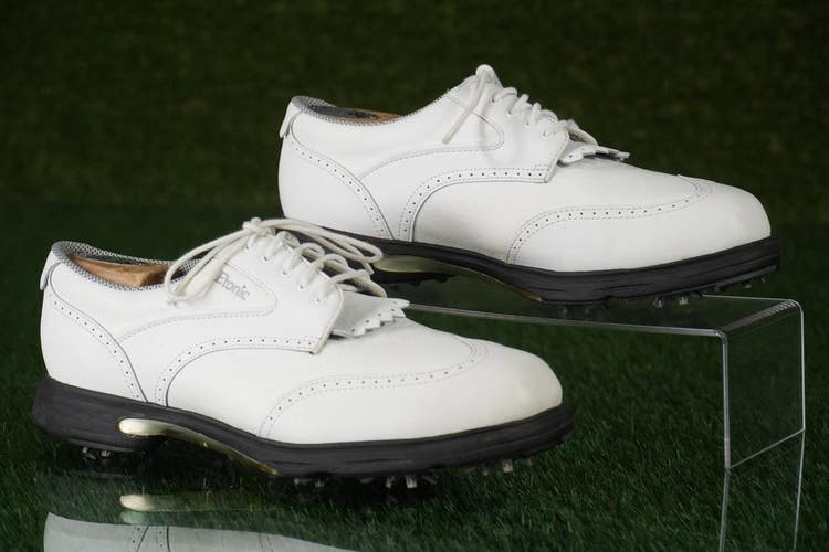 Etonic Golf Shoes Mens 9.5M Spiked, White ~ MT1021-5 / EW8100-9 ~ Nice!!