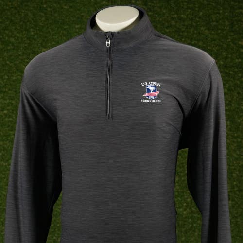 Mens XL Greg Norman Play Dry 1/4 Zip Pullover US Open Pebble Beach 2019 Logo!!