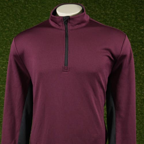 Mens XL PGA Tour 1/4 Zip Golf Pullover Maroon / Red VGC