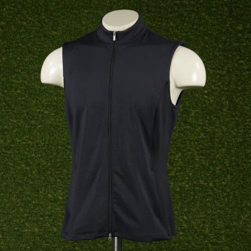 Mens Large Greg Norman Collection Full Zip Vest Black VGC ~ Gold Canyon Logo
