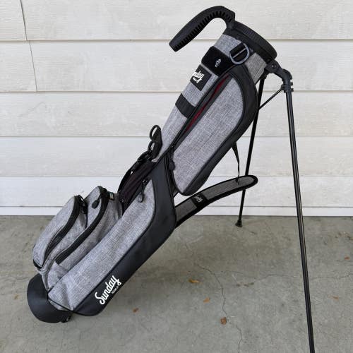 Sunday Loma Golf Bag Stand Carry 2 Way Lightweight Heather Gray Black Par 3