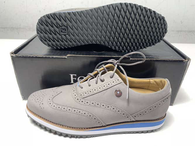 Footjoy FJ Sport Retro Golf Shoes Gray Blue Women's SZ 8.5 (92368) NEW