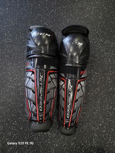 Used CCM JETSPEED Senior Shin Guards Black 13" 11849-S000043013