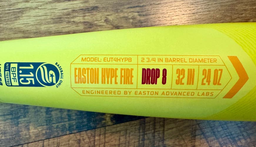 2024 Easton Hype Fire Composite USSSA Certified Bat (-8) 24 oz 32" (Used)