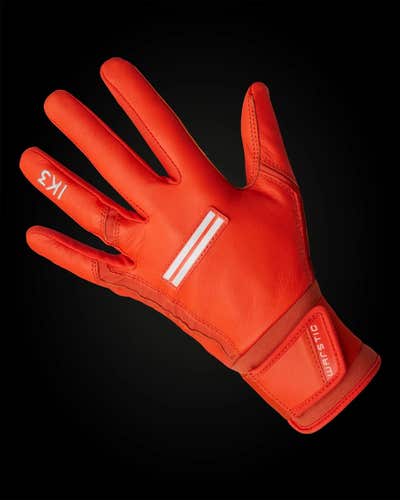 Warstic IK3 Pro Long Cuff Youth Batting Gloves - Orange / Youth XL