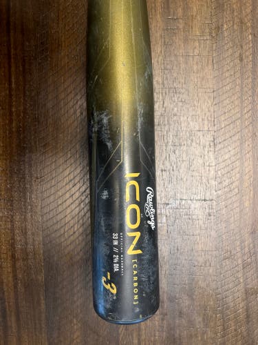 2023 Rawlings Icon Composite BBCOR Certified Bat (-3) 30 oz 33" (Used)