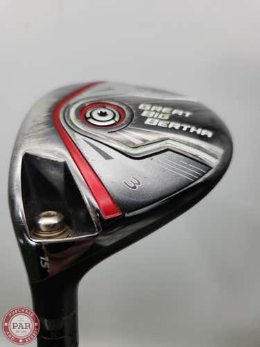 LEFTY 2015 CALLAWAY GREAT BIG BERTHA 3 WOOD 15* STIFF MITSU KUROKAGE +HC GOOD