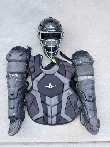 Black/Gray All Star System 7 Axis Catcher's Set (Used) Ages 12-16