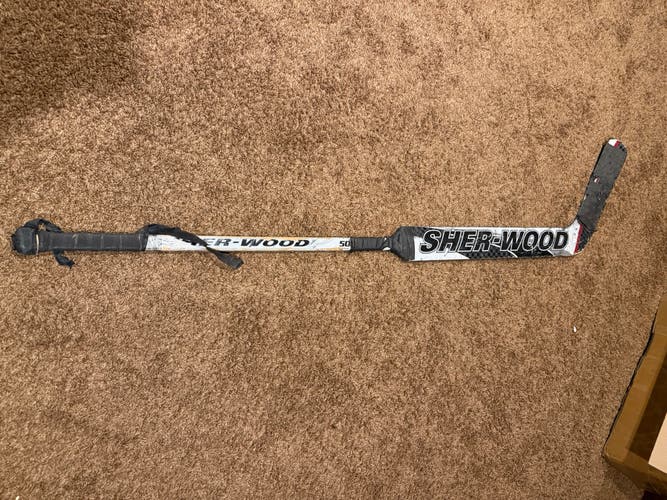 Senior Sher-Wood Goalie 26 Left Hand Hockey Stick 85 Flex (Used)