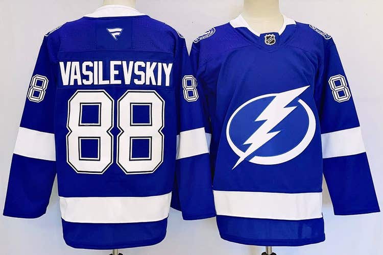 Men's Tampa Bay Lightning VASILEVSKIY 88 Stitched Hockey Jersey Size 52