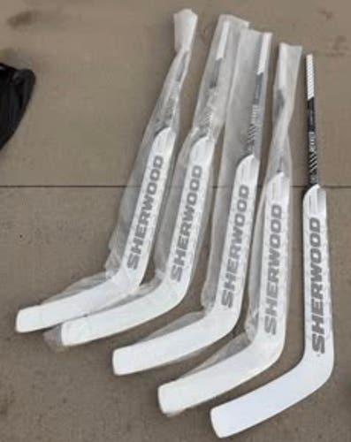 NEW Sher-Wood Rekker Element 2 Full Right Hockey Goalie Stick - Price is for FIVE Sticks