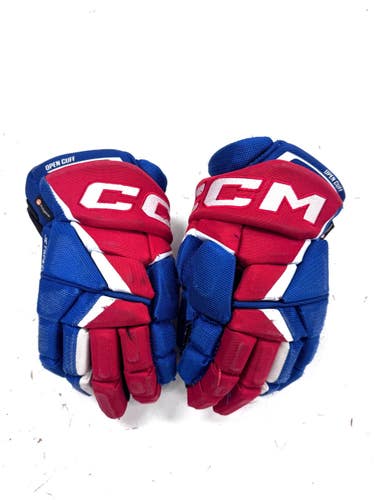 Used CCM FT6 Junior Gloves Royal Blue 12" 11860-S000313934