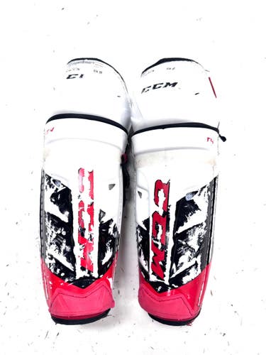 Used CCM FT4 Junior Shin Guards White 12" 11860-S000313928