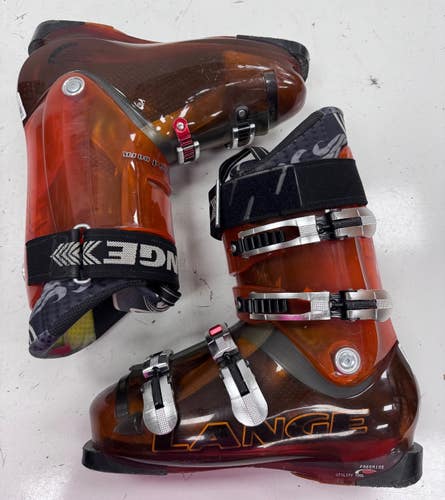 Used Lange FLUID 80 FR Mens DH Ski Boot Orange 275 MP - M09.5 - W10.5 11860-S000313881