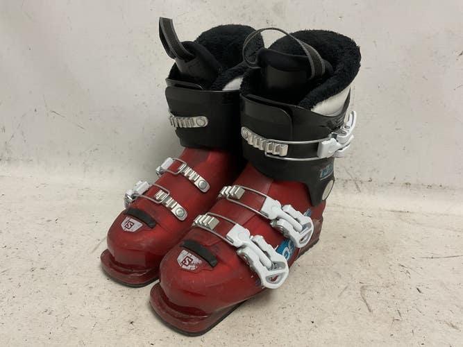 Used Salomon T3 Boys DH Ski Boot Red 225 MP - J04.5 - W5.5 11855-S000208415
