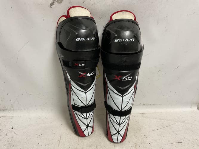 Used Bauer VAPOR X60 Senior Shin Guards White/Black/Red 17" 11855-S000208396