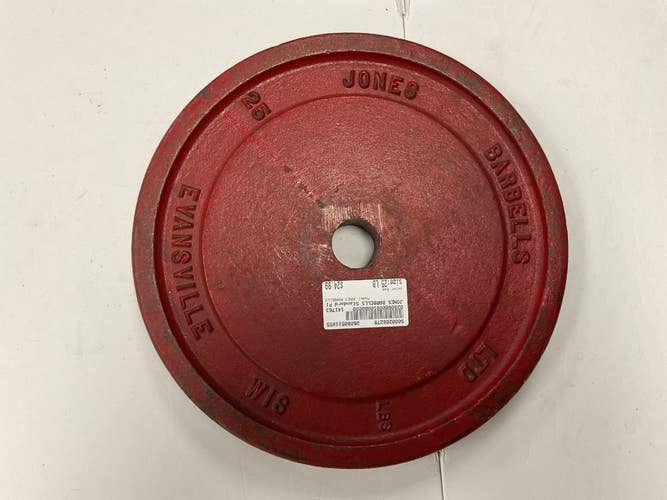 Used JONES BARBELLS Standard Plate (Each) Red 25 lb 11855-S000208280