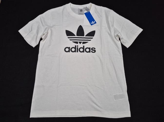 White Medium Men's Adidas Shirt (New) Adidas Originals Classic Trefoil logo Crew Neck Tee IV5353