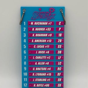 Custom Baseball Lineup Board | Personalized Team Roster Dugout Board