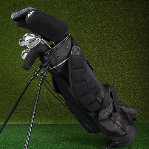 Men's 17pc. Pro Select Titanium Set 3-pw, 1w-3w-5w, Trakker Putter RH, Stand Bag