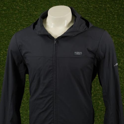 Mens Medium Travis Mathew Wanderlust Full Zip Hooded Golf Jacket Black VGC