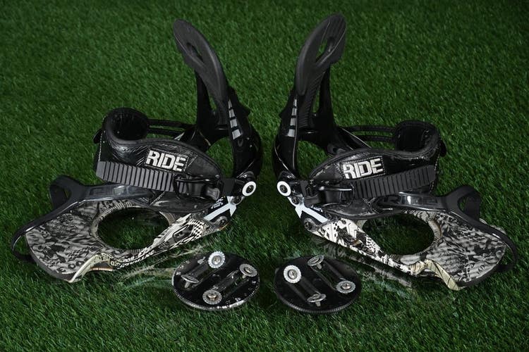 Ride Contra Band Snowboard Bindings Black / White US 9-11 w/ Discs & Hardware