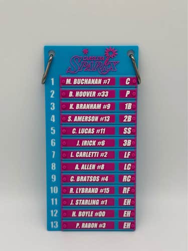 Custom Softball Lineup Board | Personalized Team Roster Dugout Board