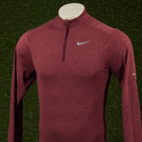 Mens Small Nike Dri-Fit 1/2 Zip Pullover Night Maroon / Cedar VGC ~ DD4756-681