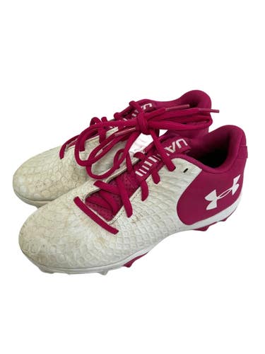 Used Under Armour LEADOFF BB/SB Cleats White And Pink Junior 02 11692-S000155520