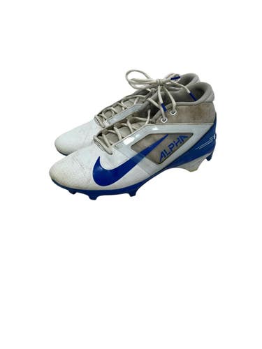 Used Nike ALPHA MENACE PRO Adult FB Cleats White And Royal Blue Senior 11 11692-S000155660