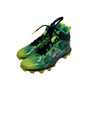 Used Under Armour SPOTLIGHT Jr FB Cleats Black And Green Junior 05 11692-S000155755