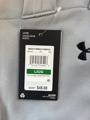 Gray Men's Large Adult Under Armour Game Pants (New)