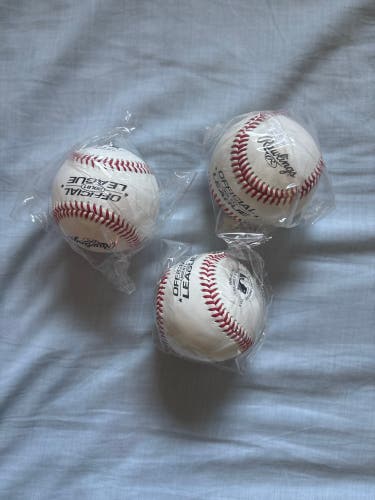 3 Rawlings Official League Practice Baseballs (New)