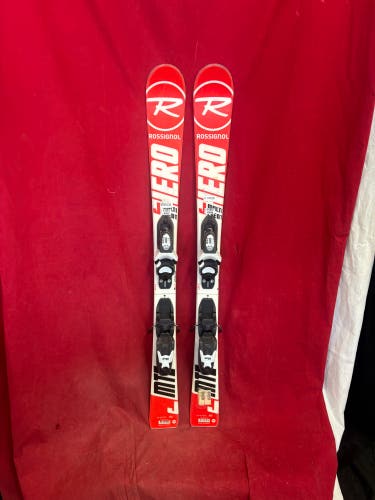 Skis: Rossignol Hero JR Multi-Event junior alpine skis. 110cm
Bindings: Look 4.5
Binding Range: 205