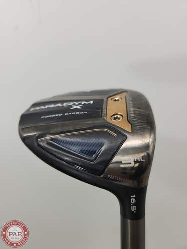 2023 CALLAWAY PARADYM X 3HL WOOD 16.5* REG HZRDUS GEN4 SILVER GOOD