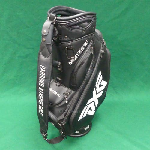PXG 2020 Tour 9.5" Black/White 6-Way Golf Staff Bag w/ Raincover